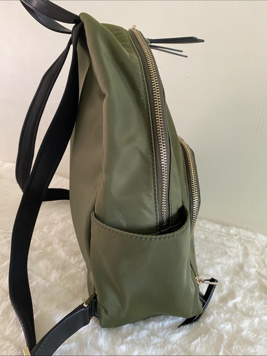 Kate Spade Dawn Nylon Medium Backpack in Olive Green w/  Black Leather Trim main image 4